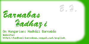 barnabas hadhazi business card