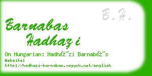 barnabas hadhazi business card